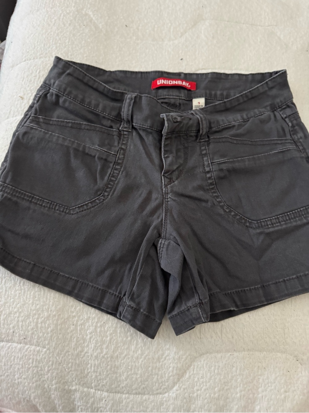 UNIONBAY Women's Charcoal Gray Casual Jean Shorts